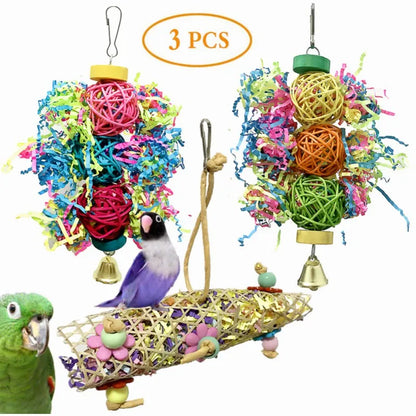 3Pcs Colorful Bird Parrot Toys