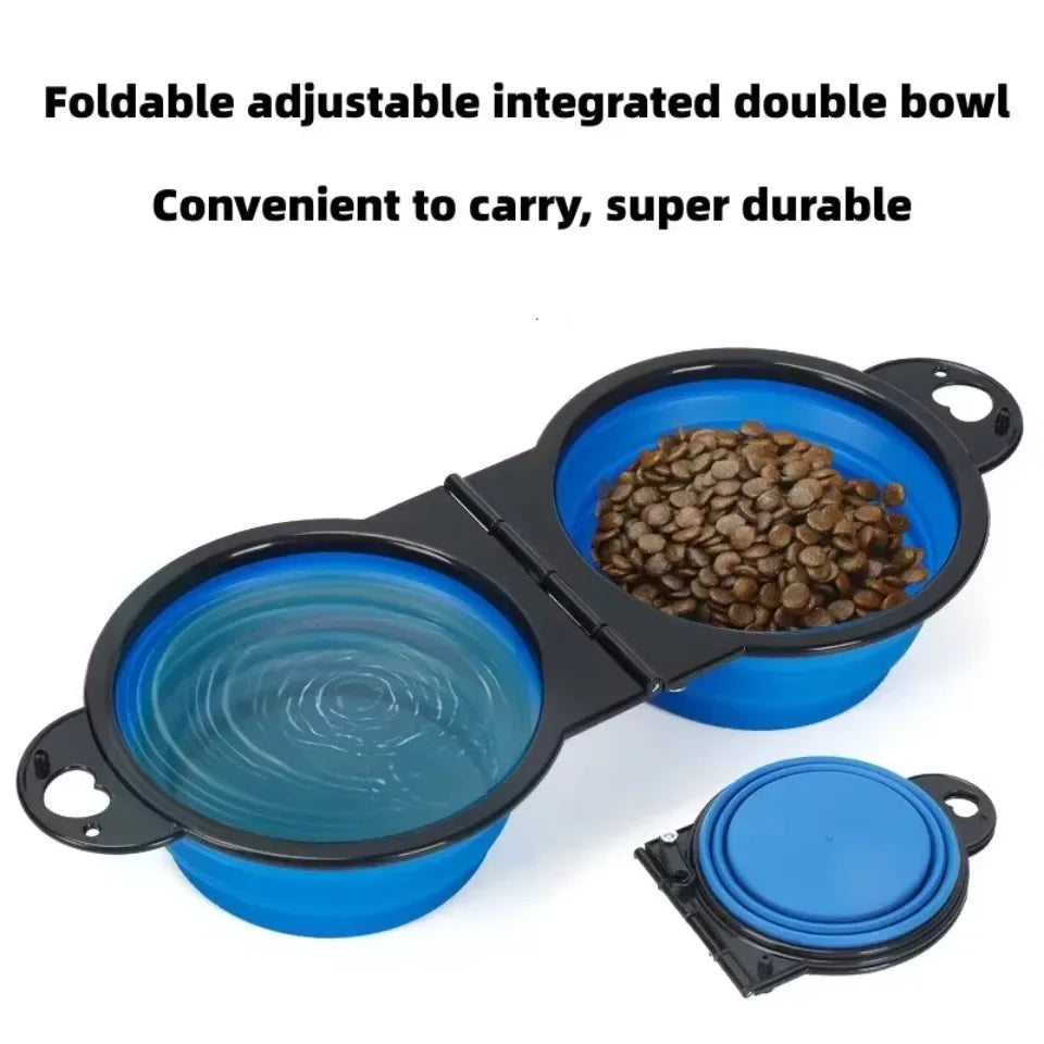 1-piece, 2-in-1 Foldable Dual Bowl