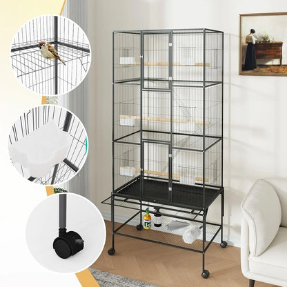 69-Inch XL Rolling Bird Cage