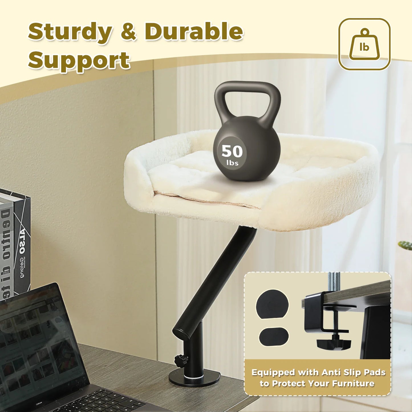 Adjustable 360° Cat Bed Stand