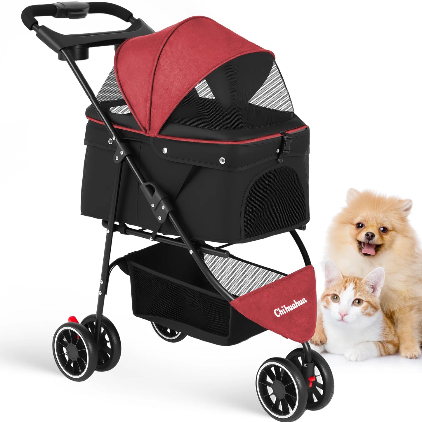 Foldable Stroller with Breathable Mesh Canopy