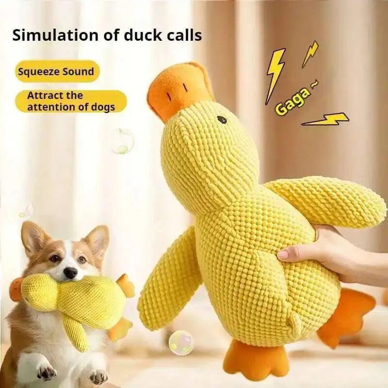 Bite Resistant, Squeaky Plush Duck Toy