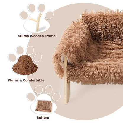 Large Sturdy Wooden Leg Cat Bed
