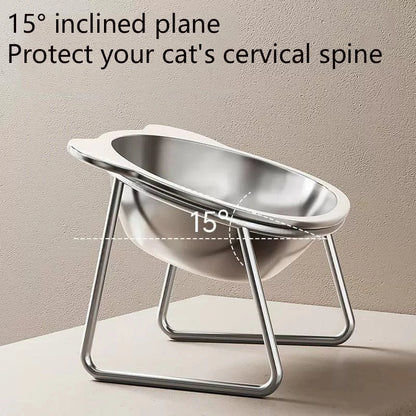 Tilted Stainless Steel Cat Bowl
