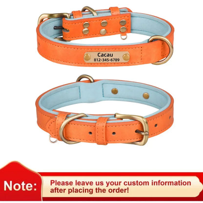 Customized Leather ID Nameplate Collar