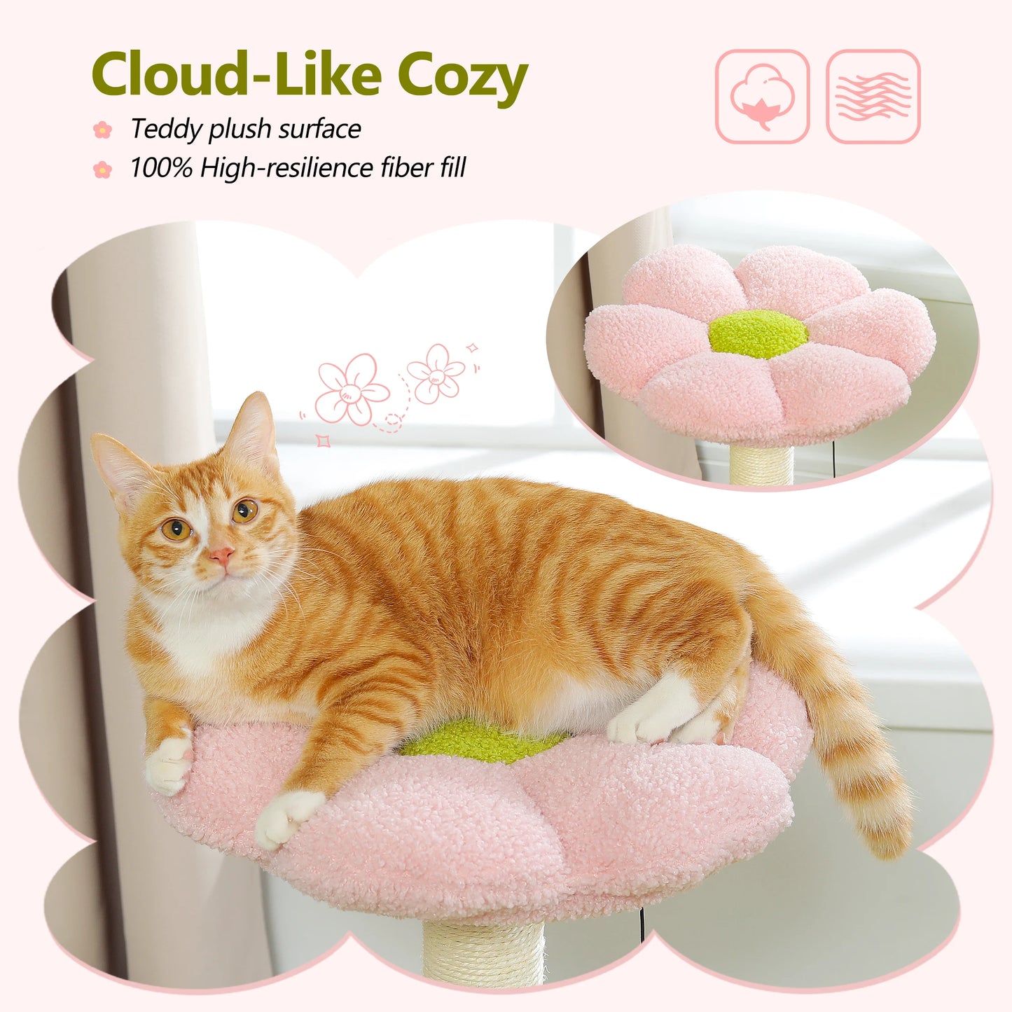 Flower Cat Tree with Sisal Scratching Post