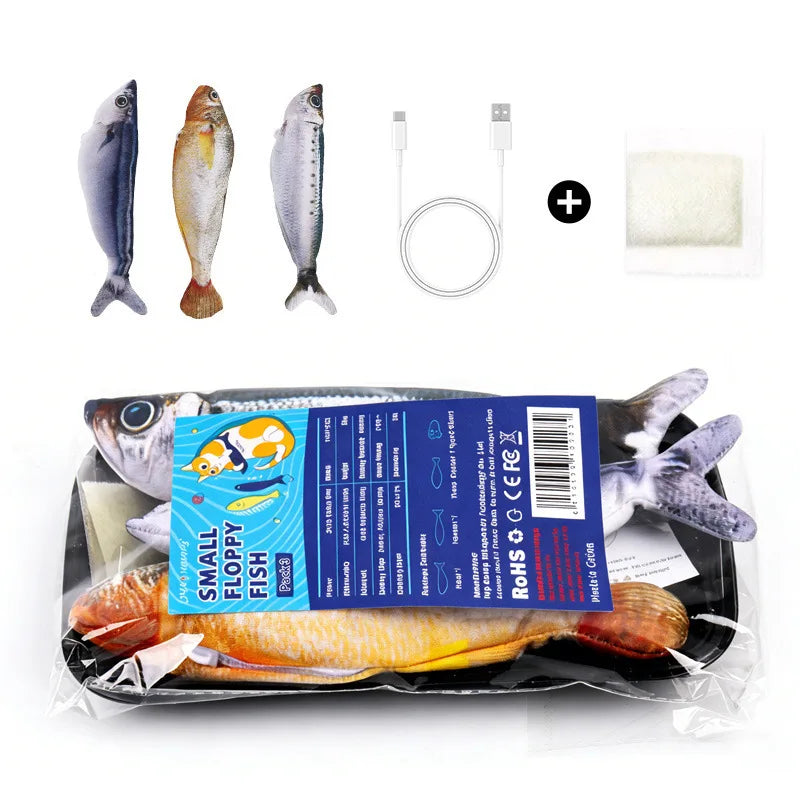 3PCS Electric Fish Cat Toys