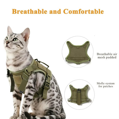Tactical Cat Harness Vest and Leash Set