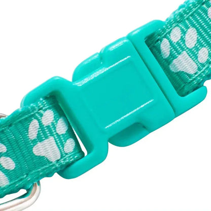 3pcs Pet Collar w/Bell Footprints
