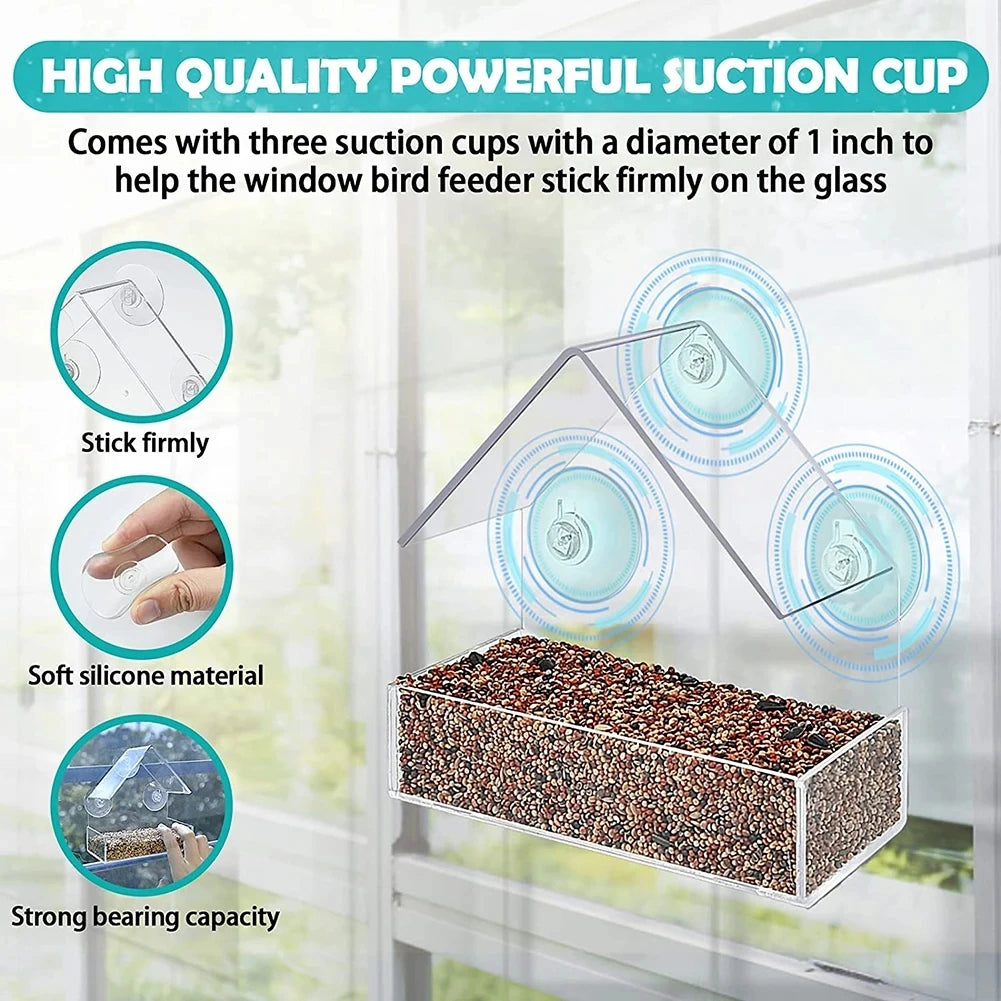 Transparent Bird Feeder for Window