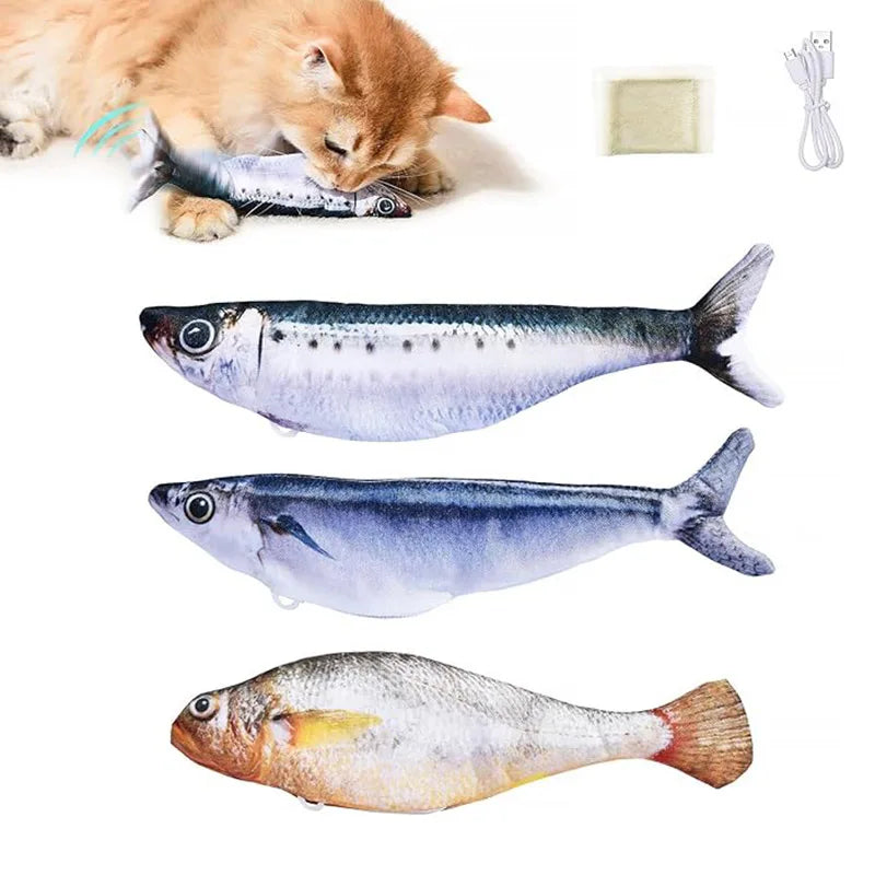 3PCS Electric Fish Cat Toys