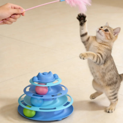 4-Layer Feather Cat Turntable