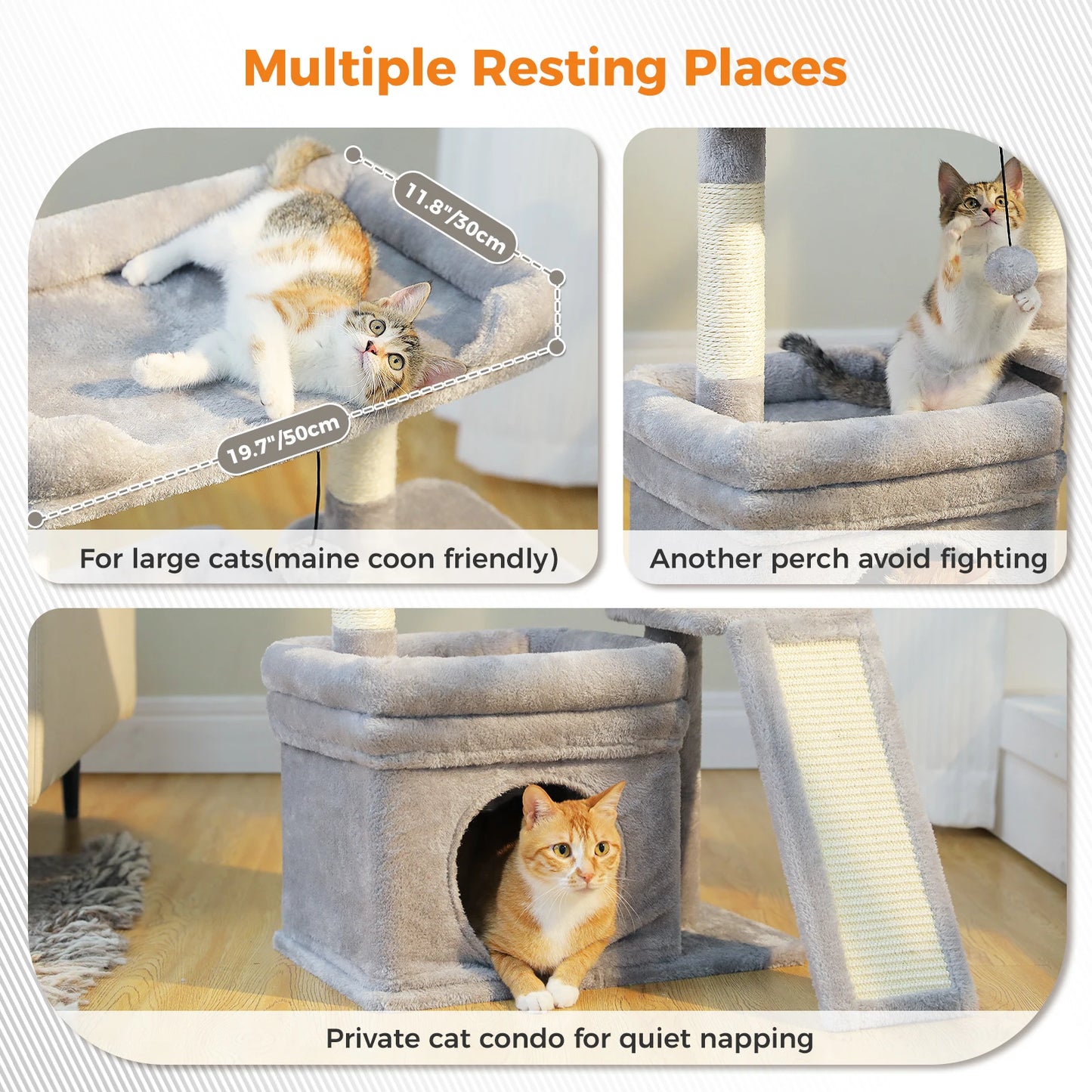 Indoor Cat Tower w/Sisal Scratching Post