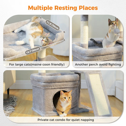 Indoor Cat Tower w/Sisal Scratching Post