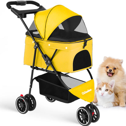 Foldable Stroller with Breathable Mesh Canopy