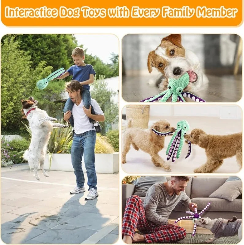 Large, Soft Fabric, Squeaky Plush Dog Toy