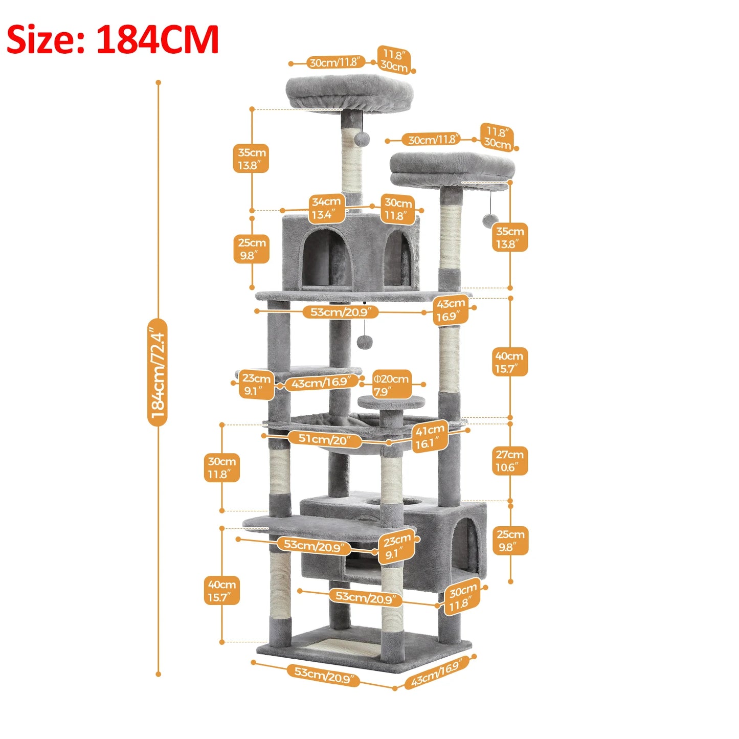 Large Indoor Tree and Tower w/Scratching Post