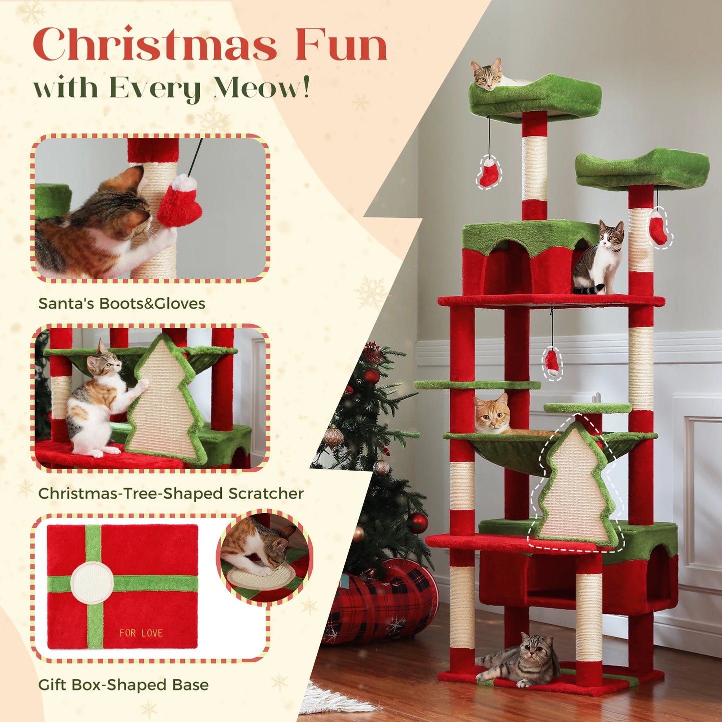 Large Indoor Tree and Tower w/Scratching Post