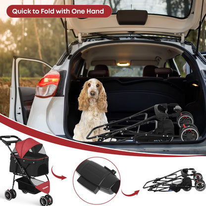 Foldable Stroller with Breathable Mesh Canopy