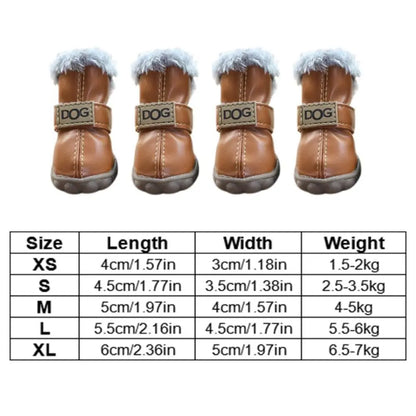 Waterproof, Non-Slip, Soft 4 Pc Snow Boots