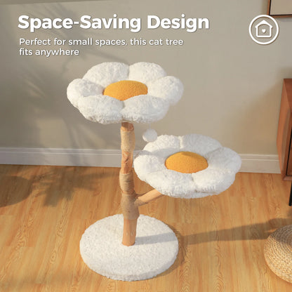 Tree Tower with Natural Solid Wood Scratching Posts