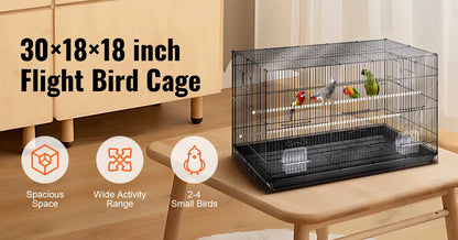30in Metal Bird Cage 
 

69-Inch Extra Large Rolling Bird Cage for Parrots and Cockatiels Flight Cage with Storage Shelf,Feed Bowls & Wood Perch