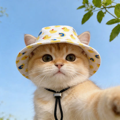 Summer Sunscreen Hat Suitable for Cats, Small-Med Dogs