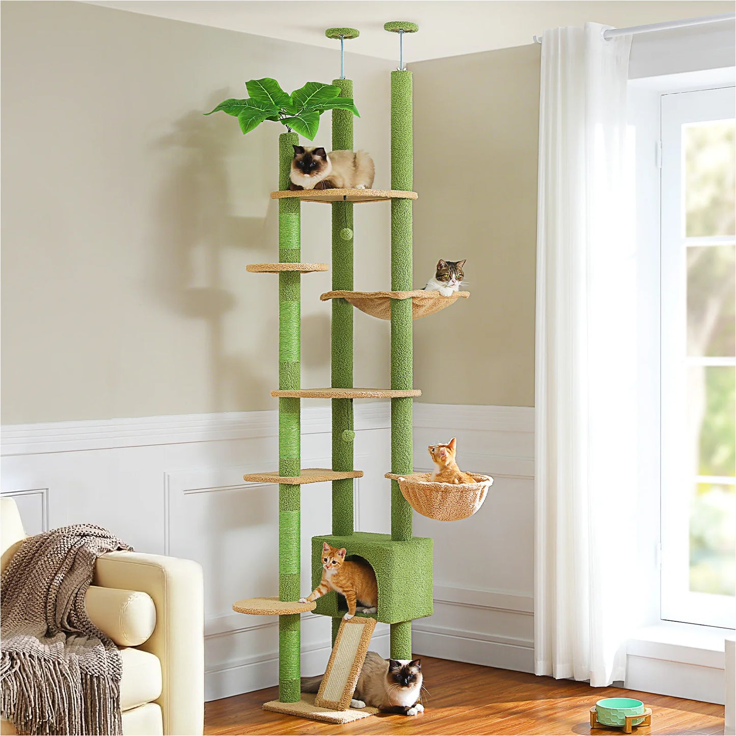 Floor to Ceiling Cactus Cat Tree