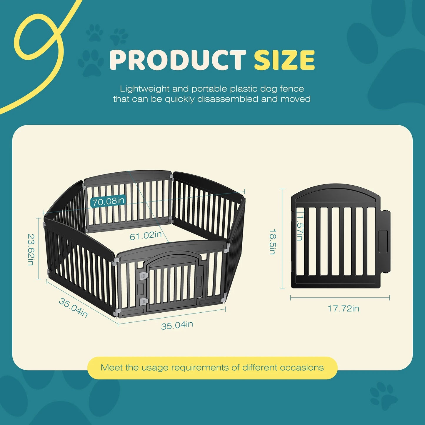 6 Panel Expandable Plastic Dog Playpen