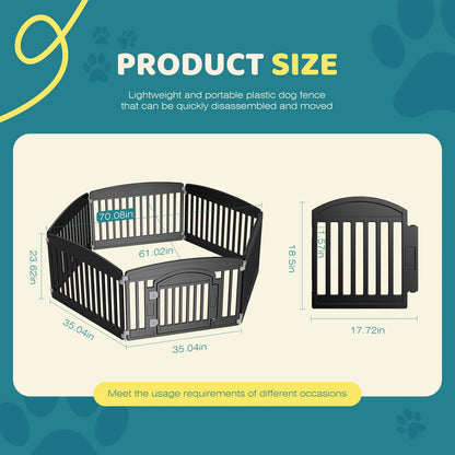 6 Panel Expandable Plastic Dog Playpen