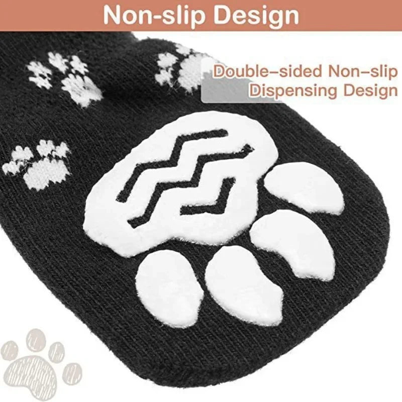 4Pcs Anti Slip Dog Socks