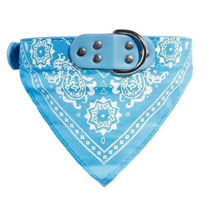 Adjustable Leather Printed Dog Bandana