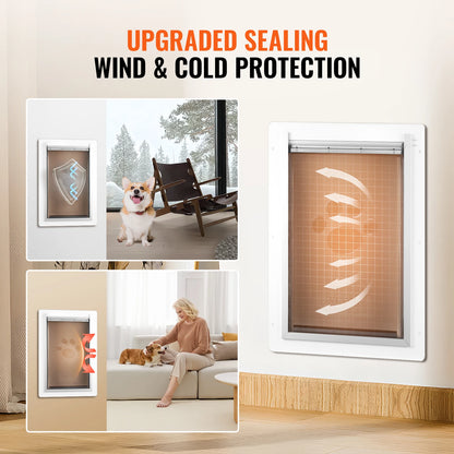 Metal Frame Pet Door w/Lock & 3-Flap System