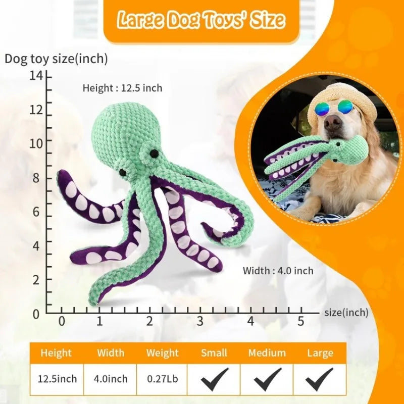 Large, Soft Fabric, Squeaky Plush Dog Toy