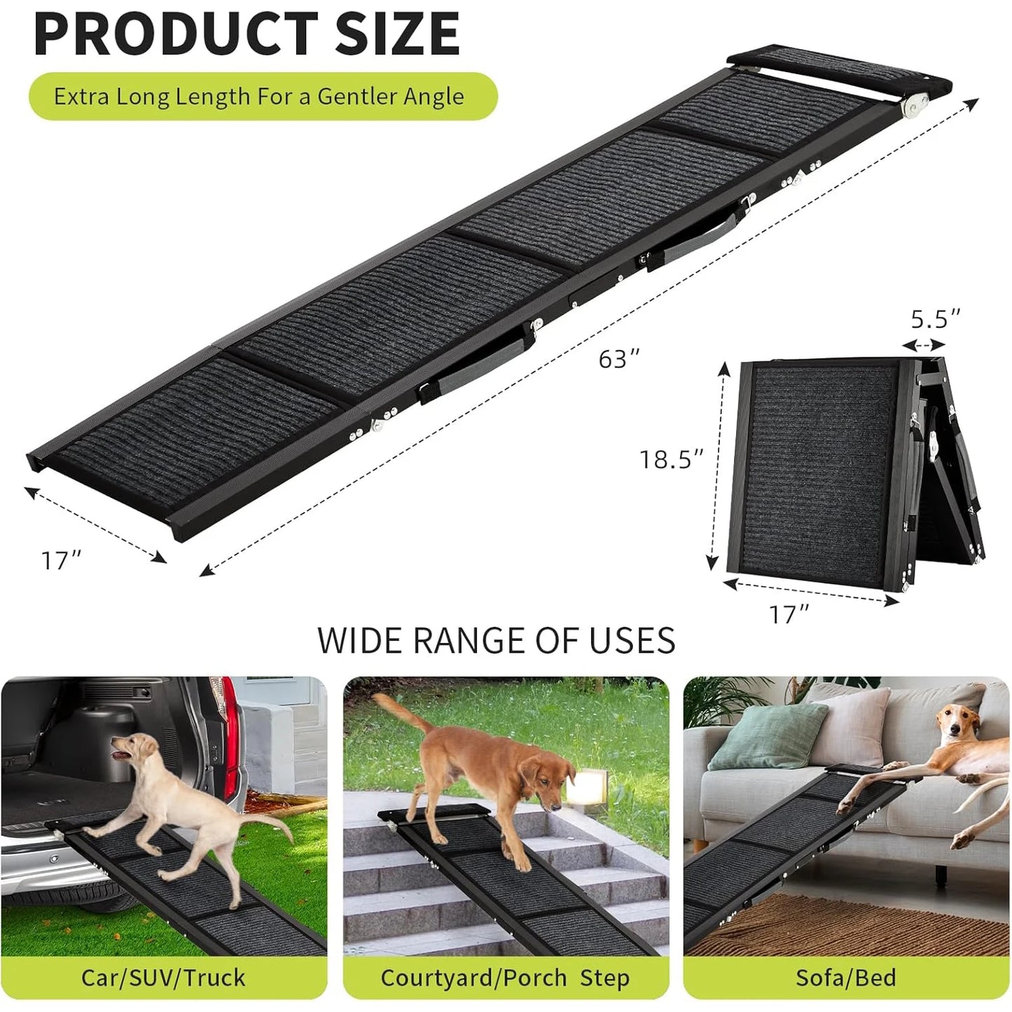 Folding Large Pet Ramp -Up to 250 LBS