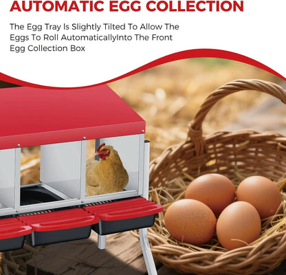 Multi-Compartment Metal Chicken Nesting Box