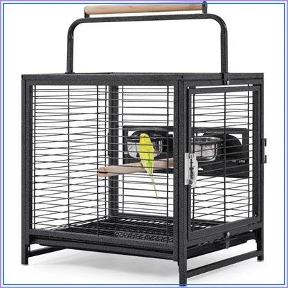 25.5'' Wrought Iron Bird Travel Carrier with Handle