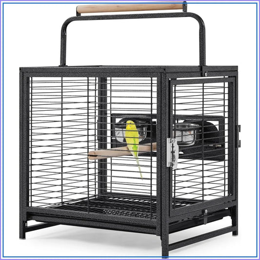 25.5'' Wrought Iron Bird Travel Carrier with Handle