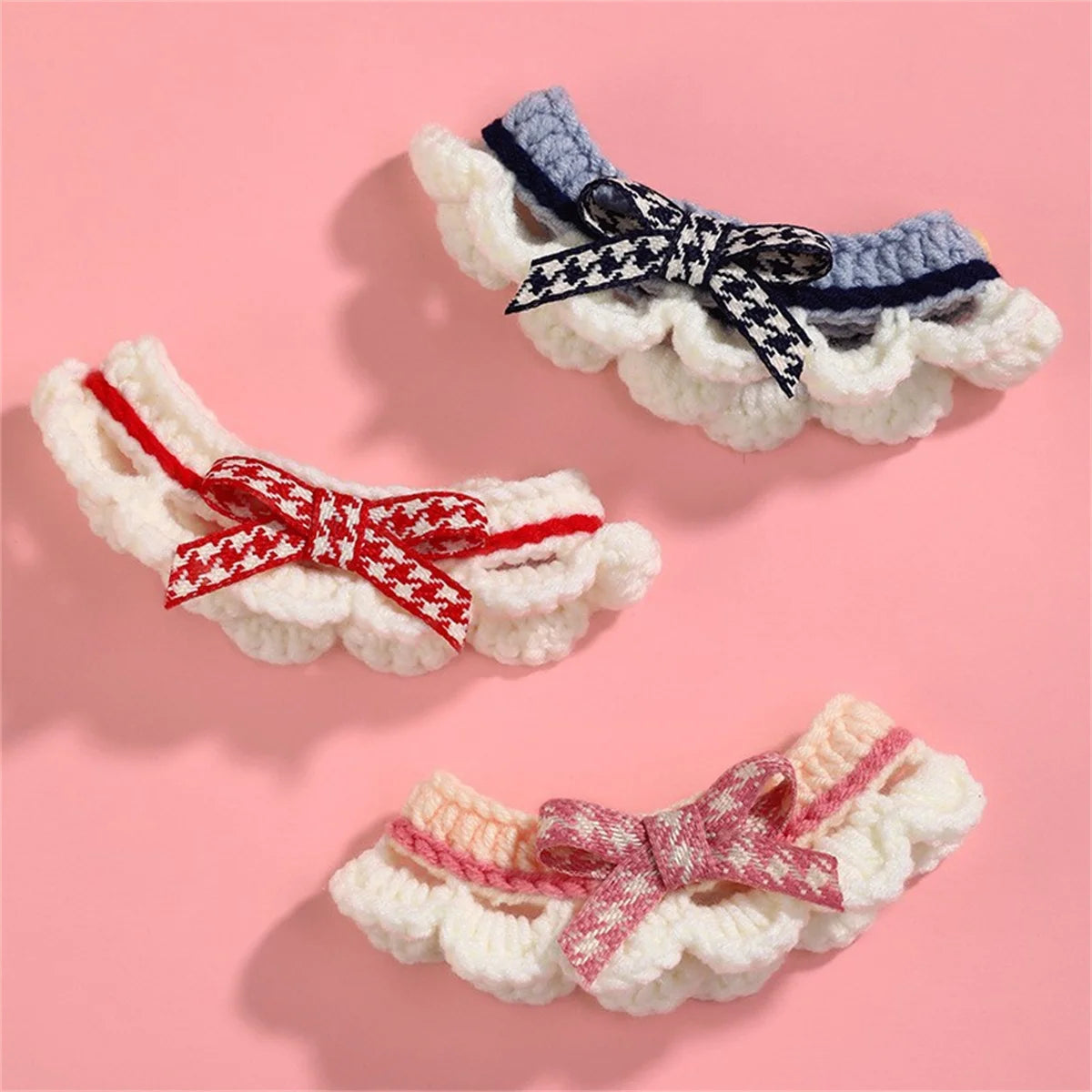 Cute Bow Hand-Knitted  Collar