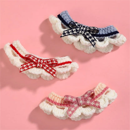 Cute Bow Hand-Knitted  Collar