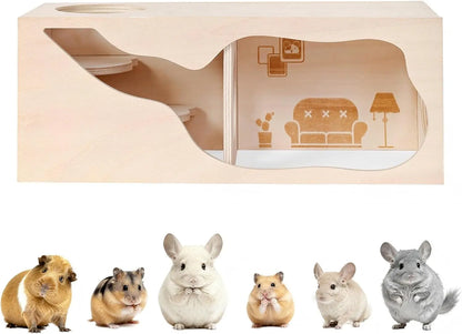 Wooden House Chamber, Magnetic Hamster Hideout