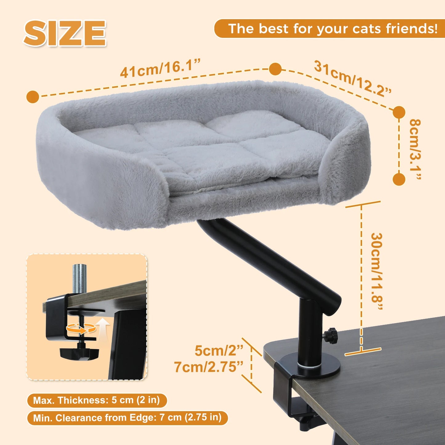 Adjustable 360° Cat Bed Stand