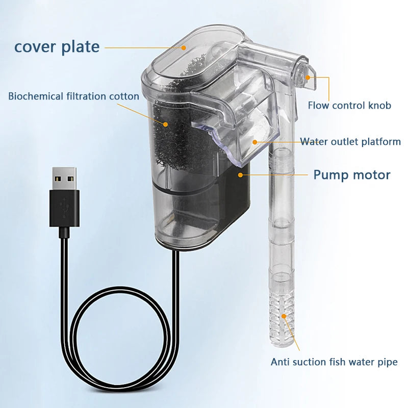 Suspended Mini Filter For Fish Tanks