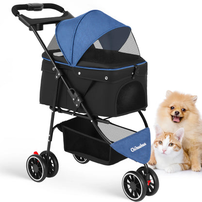 Foldable Stroller with Breathable Mesh Canopy