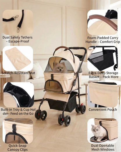 Lightweight Pet Stroller for Small Dogs
