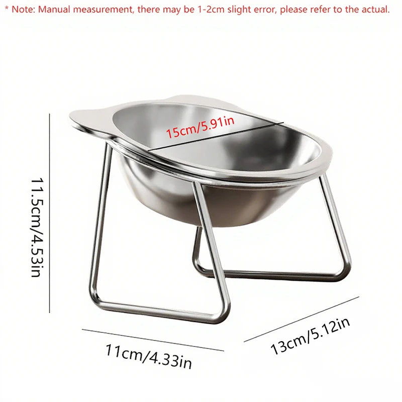 Tilted Stainless Steel Cat Bowl