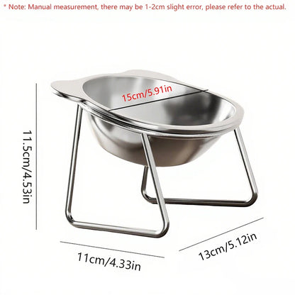 Tilted Stainless Steel Cat Bowl