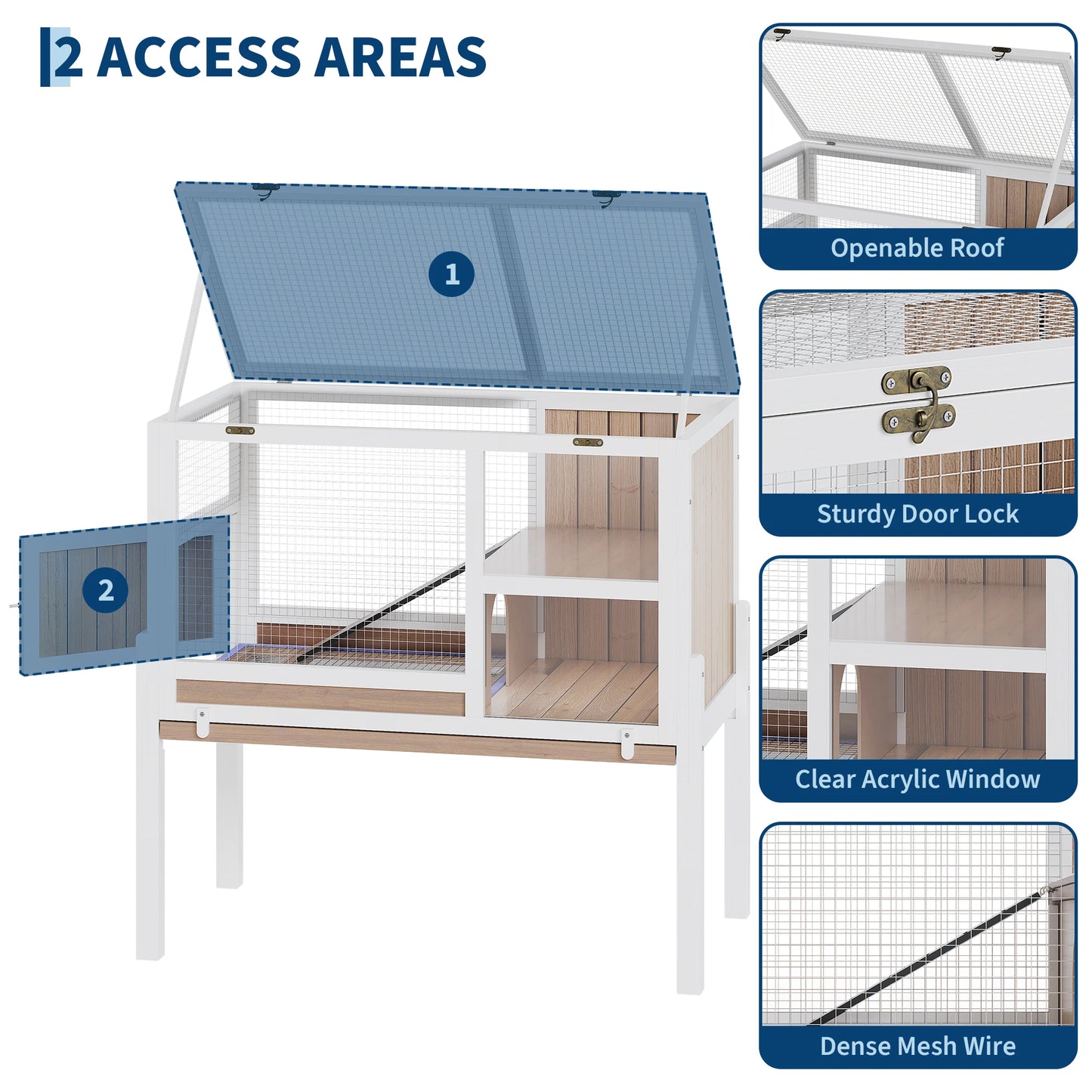 Wooden Indoor Guinea Pig Cage with Stand