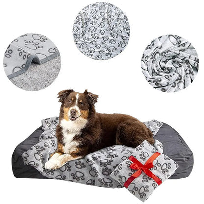 Flannel Pet Sleep Mat Paw Print