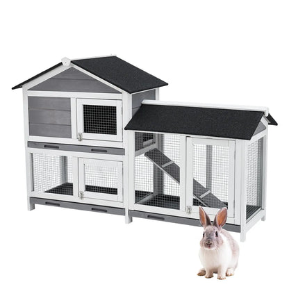 Indoor Bunny Cage, with 3 Leak-Proof Removable Trays